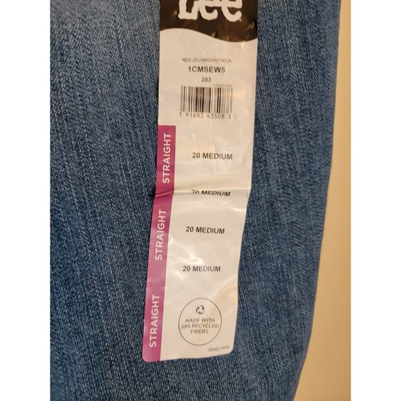 Lee NWT Womens Mid Rise Straight Leg Jeans Stretch Denim Regular Fit 20 Medium - Picture 4 of 8